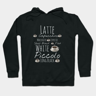 Latte, Cappuccino - all Coffee Collage Hoodie